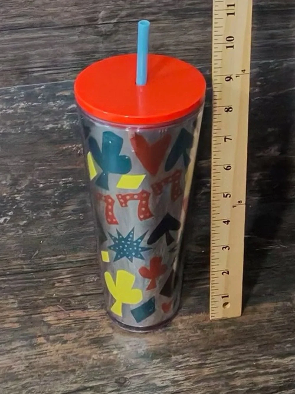 Starbucks Las Vegas Neon Multi-Color Tumbler with Red Lid